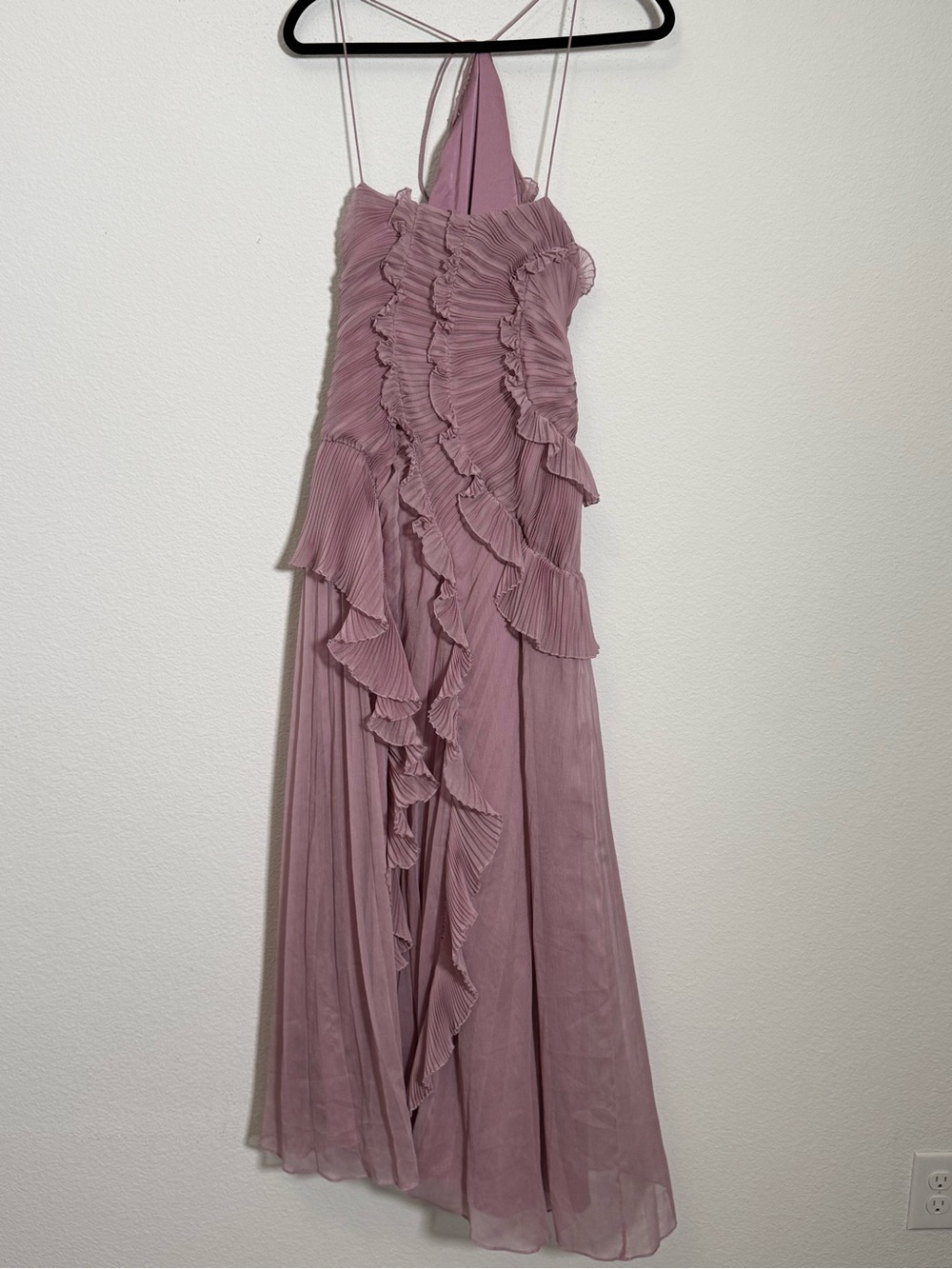 AMUR Lorelie Halter Gown Lavender Cutout Maxi Dress Romantic Formal Size 10 - Picture 3 of 7